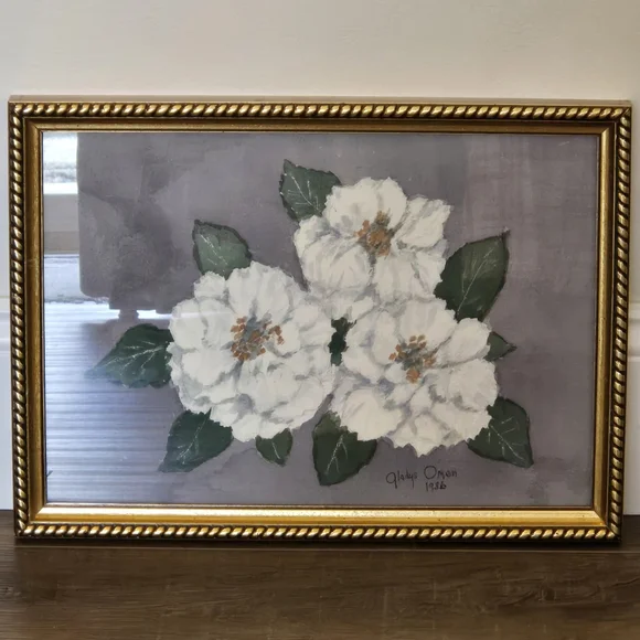 Vintage Watercolor Botanical Custom Framed Artwork Signed By Artist - Picture 6 of 11